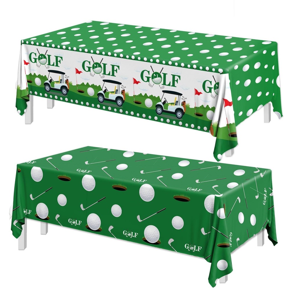 Golf Decorations Tablecloth,2pcs Golf Table Cloth Plastic Golf Party Decorati…