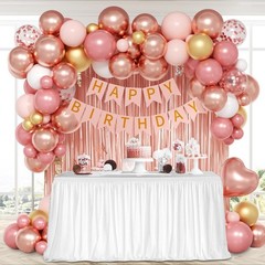 Rose Gold Decorations with Metallic Pearl Rose Gold Confetti Light Pink White…