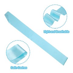 2Pcs 63″x4″ Blank Satin Sash DIY Plain Sash Prom Queen Sashes Light Blue