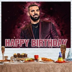 Drake Party Supplies Backdrop Banner Vinyl Birthday Decorations