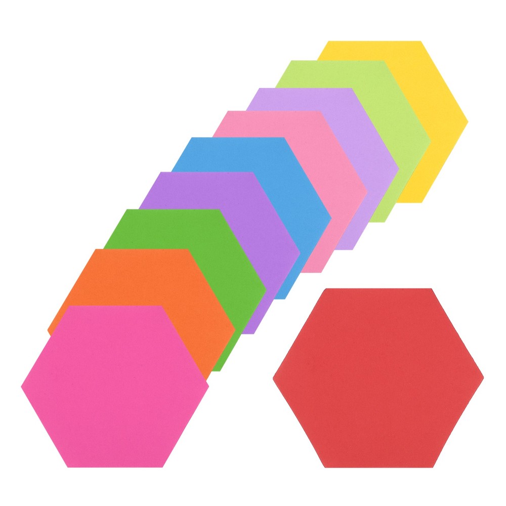 120 Pack Hexagon Cutouts Paper Bulletin Board Decorations Multi-Color 3.9×3.4″