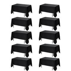 10-Pack Black Tablecloths for Rectangle Tables, 60 x 120 Inches, Stain-Resist…