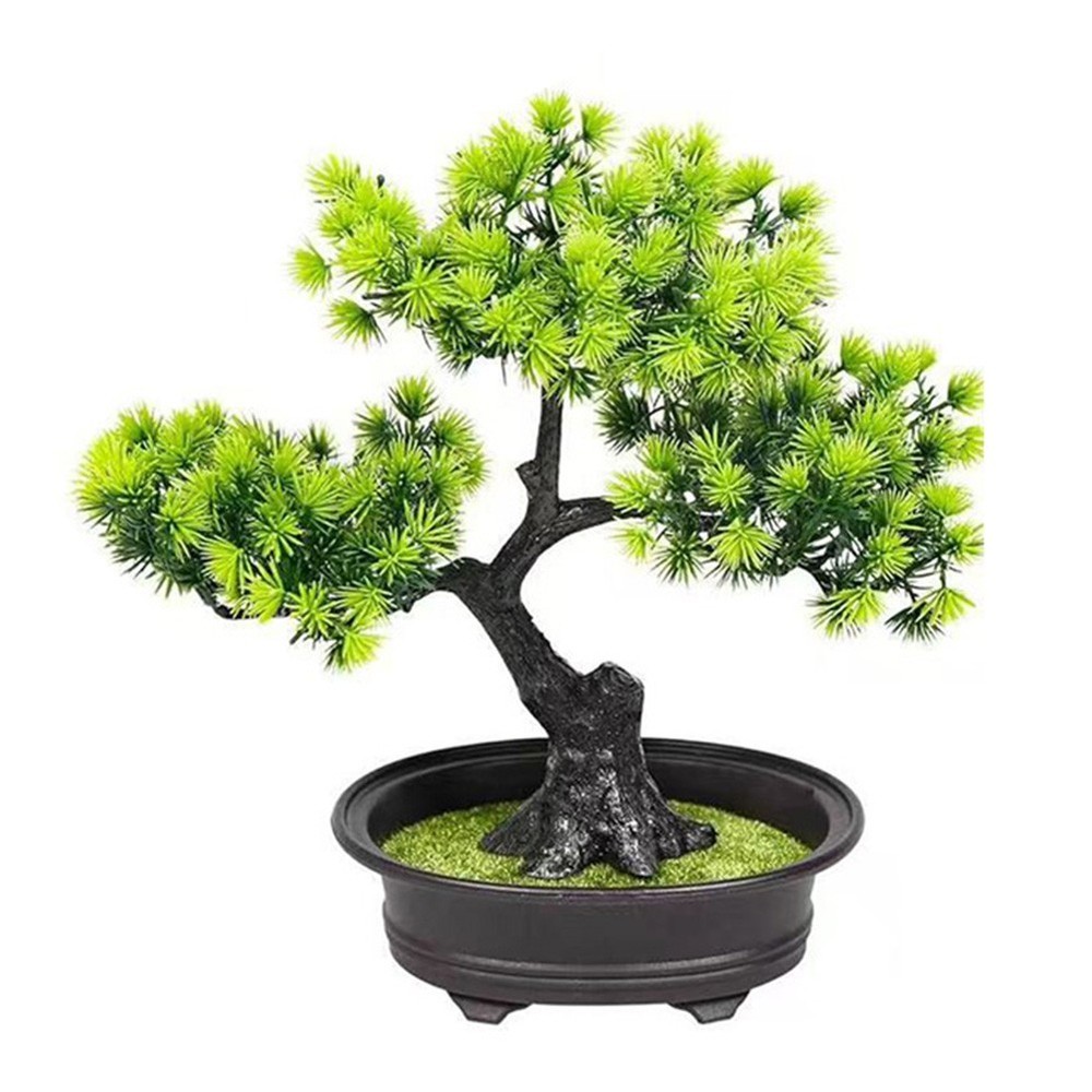 Artificial Bonsai Tree for Farmhouse Decor Realistic Green Faux Plant 1 Unit