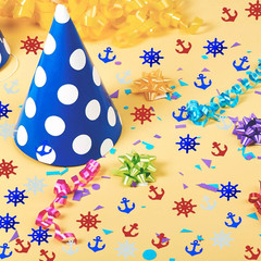 Confetti Glitter Table Decorations 1.5oz Red Blue White Anchor Rudder Party Mix