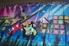 Large Size Band Guitar Background Banner 47″ x 70″ with Hanging Ribbon NEW