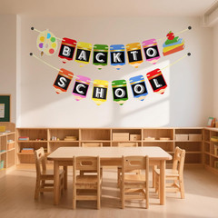 Pre-Strung Back to School Banner – First Day of School Banner, Colorful Back to