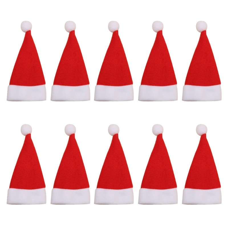 Mini Santa Claus Hats Fork Sets Caps for Home Restaurant Dinning Room Decors
