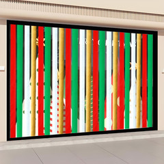 Christmas Party Supplies, 4 Rolls Red Green White Gold Crepe Paper Streamers for