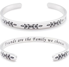 NEW! Engraved Cuff Bracelets Stainless Steel FRIENDS ARE THE FAMILY WE CHOOSE