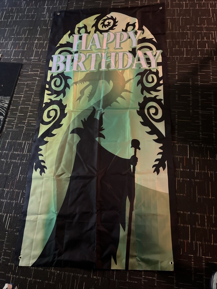Happy Birthday Maleficent Banner Disney Villains