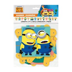 Fun Express Despicable Me 4 Minions Happy Birthday Jointed Banner, 6 ft. x 5″