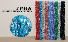 Champagne Gold Foil Fringe Backdrop – 3 Pack 3.3 ft x 6.6 ft Sparkle Tinsel