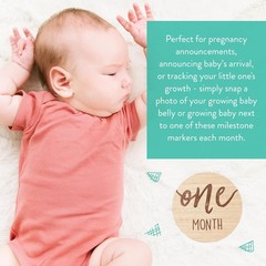 Kate & Milo Baby Monthly Milestone Marker Discs – Classic Cursive 1-Pack