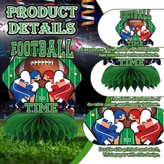 9 PCS Football Party Honeycomb Centerpieces, 3D Super Bowl Football Decoratio…