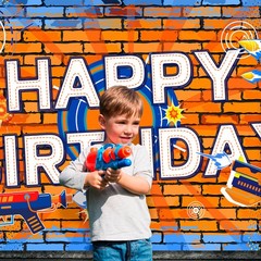 71 X43» Dart Battle Party Backdrop Supplies Happy Birthday Background for Boys