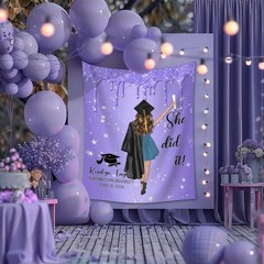 Personalized Graduation Party Backdrop, Custom Class of 2026 Banner Decor Gift