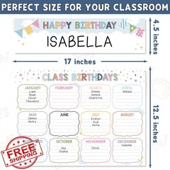 BEAWART Boho Birthday Poster Decor Classroom 2 Pack