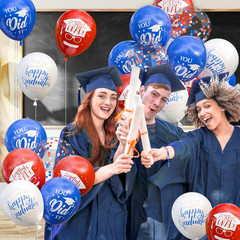 75Pcs Graduation Party Decorations Balloons Set – 12 Inch Congrats Navy Blue Red