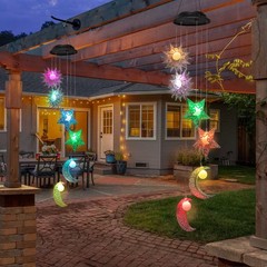 Tryme Solar Wind Chimes with Sun Moon Star Color Changing Windchimes, Outdoor…
