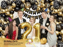 21st Decorations for Him Her with Happy 21st Decorations Banner 21 Balloon Nu…