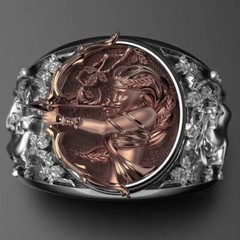Artemis ring Couple accessories Heavy ring Ancient Greek goddess Speak Open 1Pcs