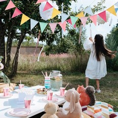 48Pcs Colorful Pastel Triangle Bunting Pennant Banner Flags for Party Decor