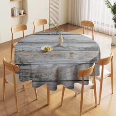 Farmhouse Table Cloth Wood Grain Tablecloths Grey White Round Tablecloth Wipe…
