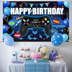 Vibrant Gaming Birthday Backdrop for Perfect Photo Ops – 70.8 x 43.3 Inches
