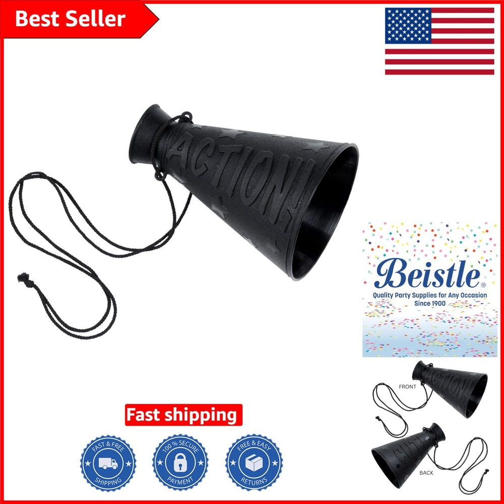 Compact 6” Action Cut Megaphone: Lightweight Prop for Movie Parties & Events