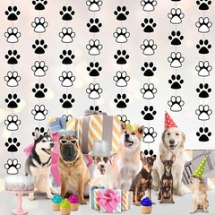 8 Pack Dog Party Banner Decorations Paw Paper Garland Pet Birthday USA SELLER