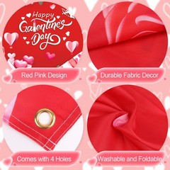 Large 71 X 43 Inch Happy Galentines Day Backdrop Banner, Red Pink Galentines Day