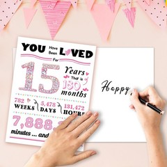Happy 15th Birthday Decorations, Unique Gifts , Pink