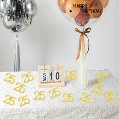 Double Side Gold Glitter Number 25 Confetti Paper Scatter Anniversary 100 PCS