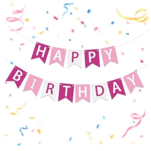 Happy Birthday Banner Happy Birthday Sign Birthday Decorations for Pink