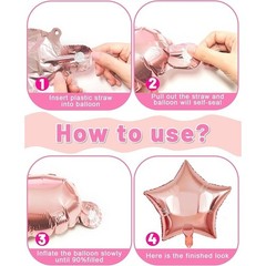 Rose Gold Birthday Decorations Set Happy Birthday Banner Balloons Party Supplies