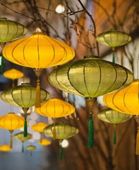 Retro Chinese Lantern Waterproof Outdoor Cloth Lantern Party Festival Decor