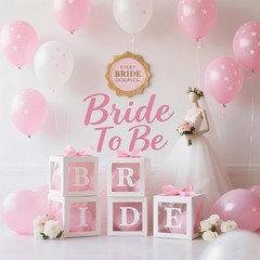 Clear Balloon Boxes with 78 Letters for Custom Names – 5PCS Baby Shower & Party