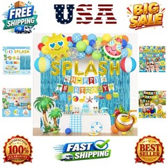 Summer Pool Beach Party Decorations, Splash Birthday Bash Party Supplies Trop…