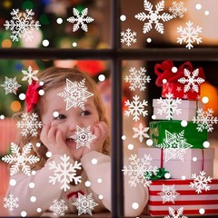 Garma 428pcs White Snowflakes Window Decorations Clings Decal 428pcs,