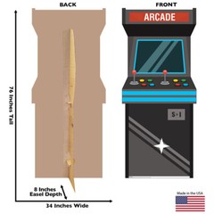 ARCADE GAME Lifesize CARDBOARD CUTOUT Standup Standee Poster Prop 80s Video Game