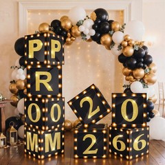 Prom Graduation Boxes Decoration 2026 Photo Booth Column 12 Inch 8 PCS Set