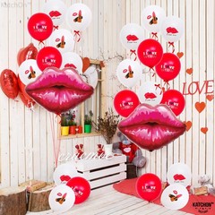 , Big Red Lips Balloons – 30 Inch, Pack of 34 | Lipstick Balloons for Galenti…
