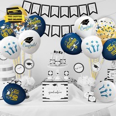 2026 Graduation Party Decorations, 68Pcs Graduation Balloons Blue and Gold Grad