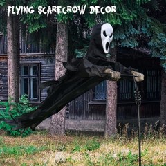 Halloween Scarecrow Ghost Outdoor Decorations, 7.5Ft Halloween Rotated Style