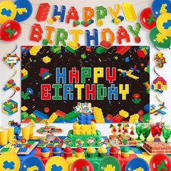 Building Blocks Birthday Decorations, Building Blocks Theme Party Supplies, Summ