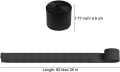 8 Rolls Black Crepe Paper Streamers, Wedding Birthday Baby Shower Halloween Part