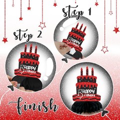 12PCS Black Red Birthday Honeycomb Table Centerpieces, Happy Birthday, Decor