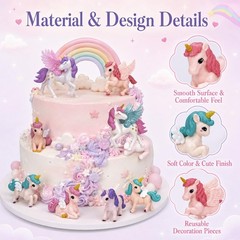20 Pcs Unicorn Cake Toppers Miniature Unicorn Cupcake Toppers Tiny Flying Hor…