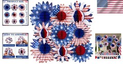 Multi-Sized Patriotic Honeycomb Ornaments for Independence Day – 9 Piece Set