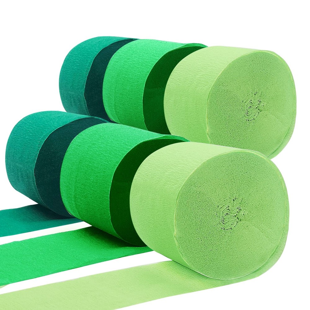 Green Crepe Paper Streamer Birthday Wedding Backdrop Hanging Decor 6 Rolls 492ft